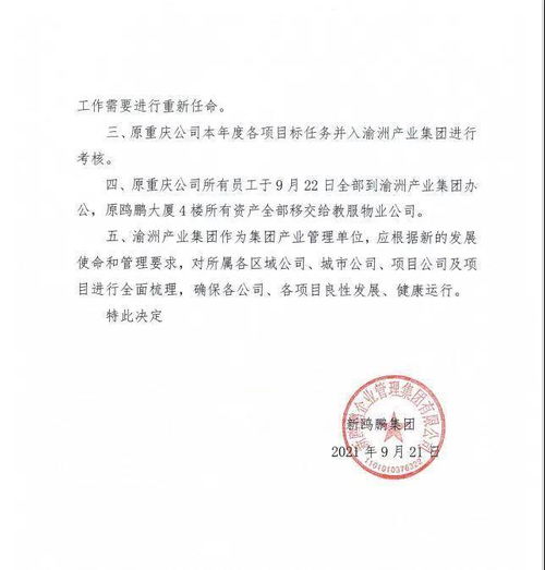 新鷗鵬戰(zhàn)略調(diào)整 撤銷重慶公司，員工并入渝州產(chǎn)業(yè)集團(tuán)推動(dòng)文化藝術(shù)交流